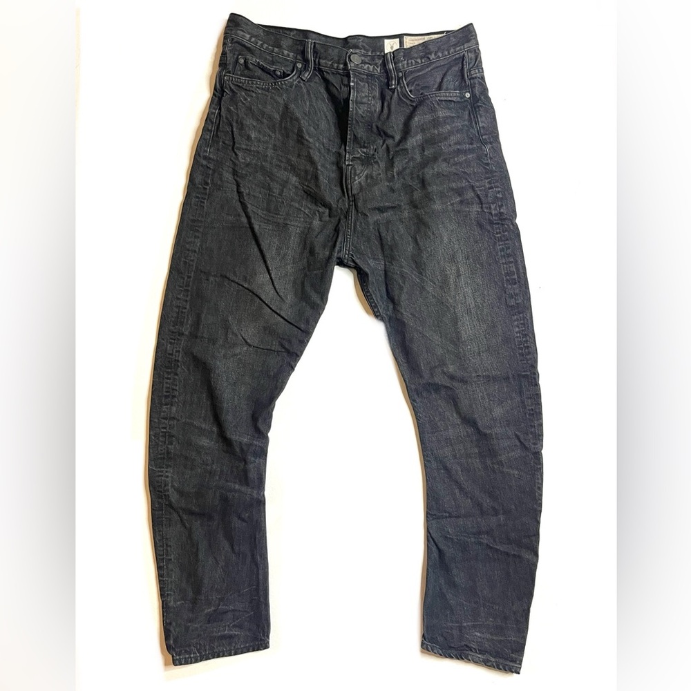 All Saints Mens Destressed Black Jeans Size 32